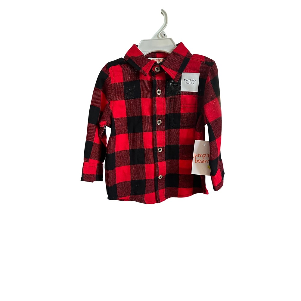 Jumping Beans Buffalo Plaid Flannel Shirt Toddler 12 Months Match My‎ Family NWT